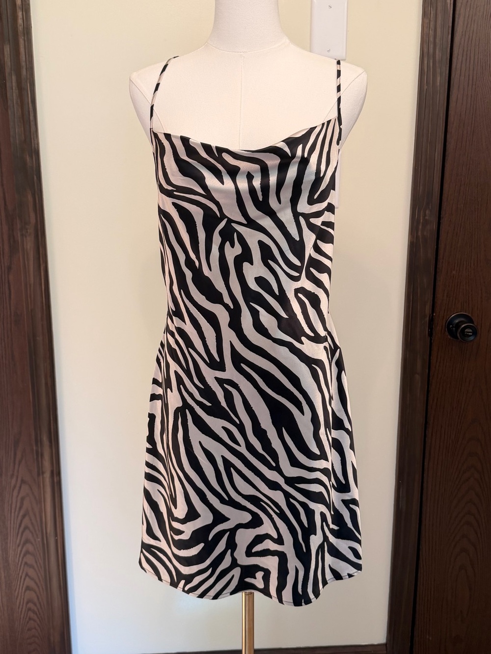 H&M Black & White Zebra Slip Mini Dress